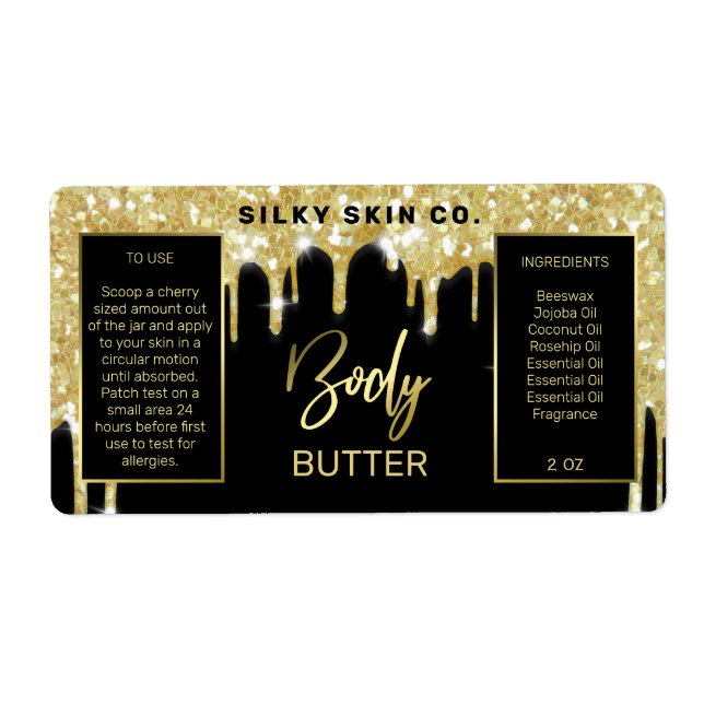 Glam Driving Glitzer Black and Gold Body Butter (Vorne)