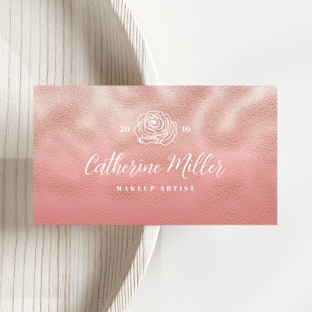 Glam Dusty Pink Glitzer Textured Business Card Visitenkarte (Von Creator hochgeladen)