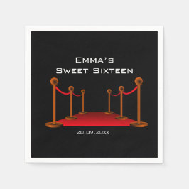 Glam Eleganter schwarzer und roter Teppich Sweet 1 Serviette