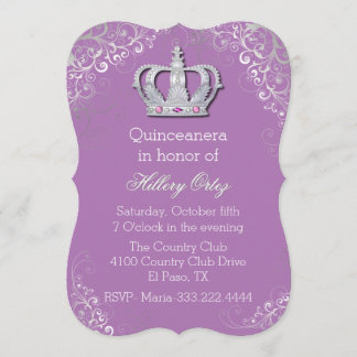 Glam Extravagant Crown Quinceanera Einladung
