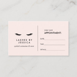 Glam Eyelashes Black and Pink Appointing Card Terminkarte