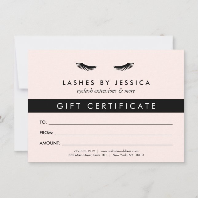 Glam Eyelashes Black and Pink Gift Certificate (Vorderseite)
