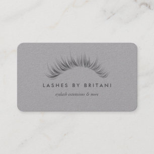 Glam Eyelashes Grautext Business Card Visitenkarte