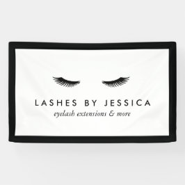 Glam Eyelashes Klassisches Schwarz-Weiß-Banner Banner