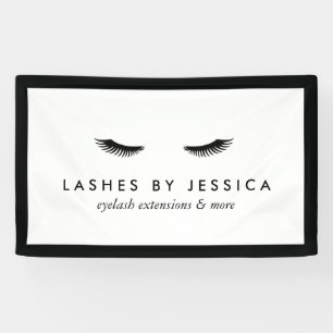 Glam Eyelashes Klassisches Schwarz-Weiß-Banner Banner