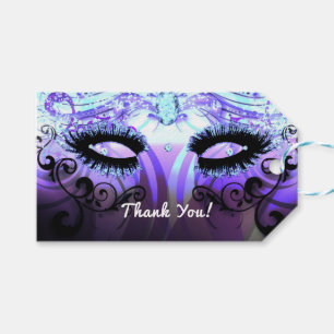Glam Eyelashes Lila Masquerade Gastgeschenk Geschenkanhänger