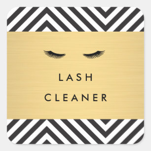 Glam Eyelashes mit feinem Muster Lash Cleaner Quadratischer Aufkleber