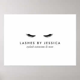 Glam Eyelashes Schwarz und Weiß Poster