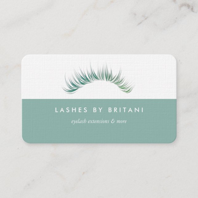 Glam Eyelashes weiße Text Business Card Visitenkarte (Vorderseite)