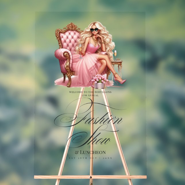 Glam Fashion Show Willkommen Acrylschild (Neutral)