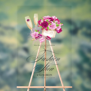 Glam Fashion Show Willkommen Acrylschild