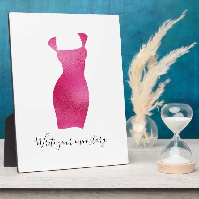 Glam Feminine Silhouette Inspirational Tabletop Fotoplatte (Seite)