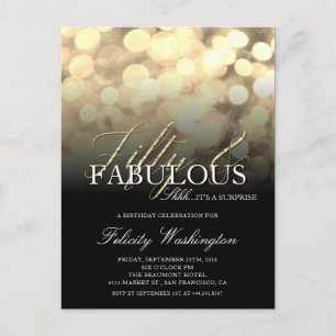 Glam Fifty & Fabulous Überraschung Geburtstagspart Einladungspostkarte