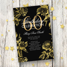 Glam Floral 60. Geburtstag Programm Gold Black Men