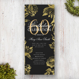 Glam Floral 60. Geburtstag Programm Gold Black Men