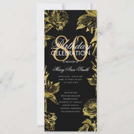 Glam Floral 80. Geburtstag Programm Gold Black Men