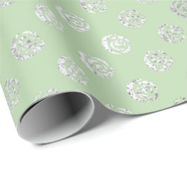 Glam Floral Rose Minze Grün Silber Vip Geschenkpapier
