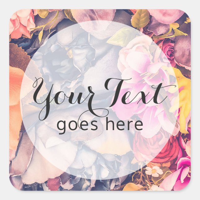 Glam Floral Rose Trendy Modern Florist & Boutique Quadratischer Aufkleber (Vorderseite)