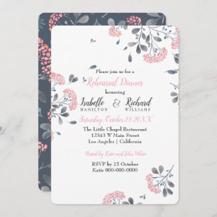 Glam florrosa Aquarell Probe Abendessen Einladung