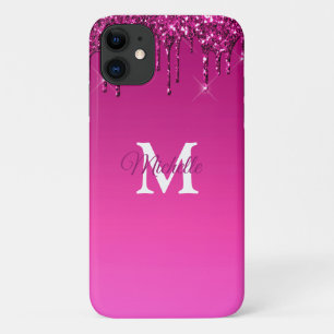 Glam & Fuchsia Ombre Glitzer Personalisiert Monogr Case-Mate iPhone Hülle