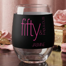 Glam Fuchsia Pink Name Fünfzig & Fantastisch Gebur