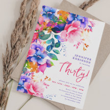 Glam Garden Aquarell Floral 30. Geburtstag