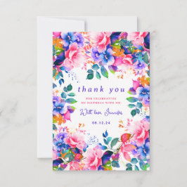 Glam Garden Watercolor Floral Geburtstag Vielen Da Dankeskarte