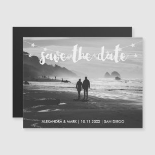 Glam Garland of Stars Foto Wedding Save the Date Magneteinladung
