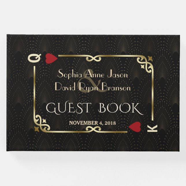 Glam Gatsby Casino Las Vegas Poker Wedding Gästebuch (Vorderseite)