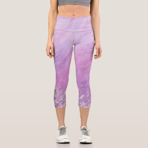 Glam Geode Agate Abstrakt Marbella Amethyst Plum Capri Leggings