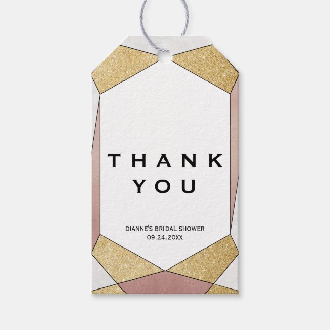 Glam Geometric Diamond Vielen Dank Geschenkanhänger (Vorderseite)