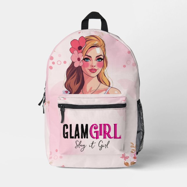 GLAM GIRL BEDRUCKTER RUCKSACK (Vorderseite)