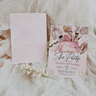 Glam Girl Birthday Wellness-Center Party Einladung