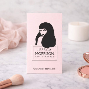 Glam Girl Lt Pink Hair Salon Beauty Business Card Visitenkarte