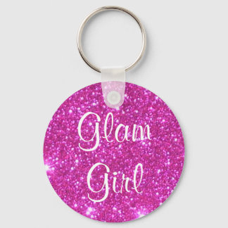 Glam Girl Pink Sparkle Funkelnd Glitzer Schlüsselanhänger