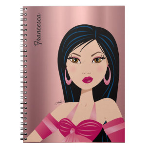 Glam Girl Sassy Attitude Asian Girl Personalisiert Notizblock