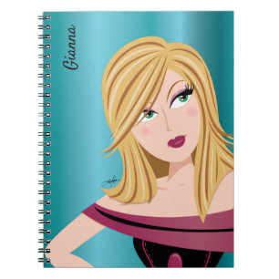 Glam Girl Sassy Attitude Blonde Personalisiert Notizblock