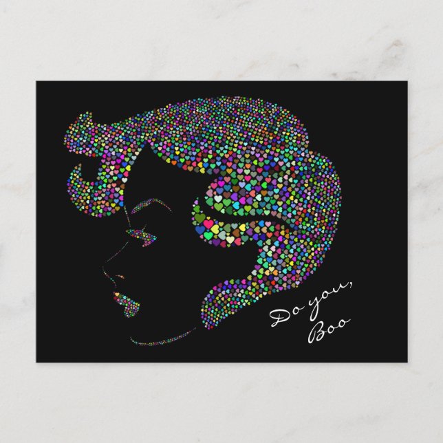 Glam Girl Self Girl Power Zitat Postkarte (Vorderseite)