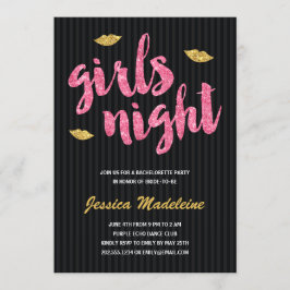 Glam Girls Night | Glitzer Look Junggeselinnen-Abs Einladung