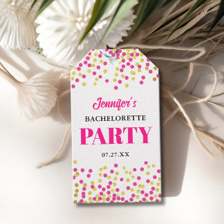 Glam Girly Dots Wedding Bachelorette Party Geschenkanhänger