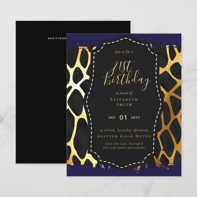 Glam Girly Glitzer 21. Geburtstag (oder andere) Ei (Vorne/Hinten)
