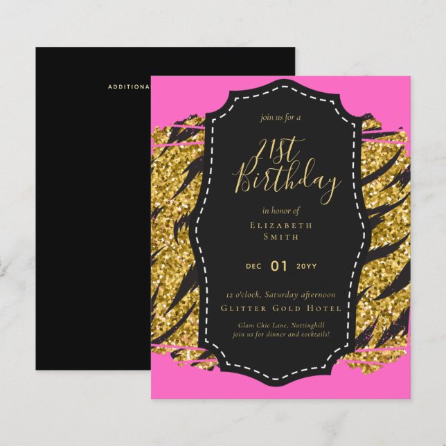 Glam Girly Glitzer 21. Geburtstag (oder andere) Ei (Vorne/Hinten)