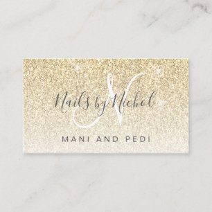 Glam Girly Gold Glitzer Mani Pedi Nail Studio Visitenkarte