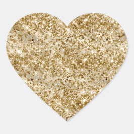 Glam Girly Gold Glitzer Sparkle Confetti Herz-Aufkleber
