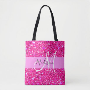 Glam Girly Hot Pink Glitzer Glitzern Name Monogram