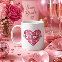 Glam Girly Pink Glitzer Herzname