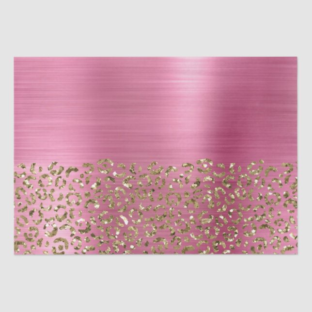 Glam Girly Pink Gold Leopard Seidenpapier (Vorderseite)