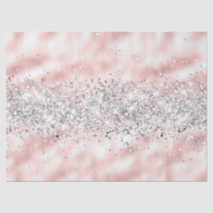 Glam Girly Pink Silver Glitzer Sparkasse Confetta Seidenpapier