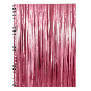 Glam Girly Pink Tinsel Streifen Notizblock