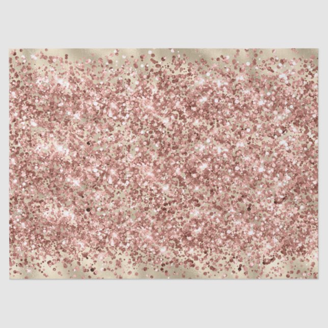 Glam Girly Rose Gold Rosa Glitzer Sparkle Confetti Seidenpapier (Vorderseite)